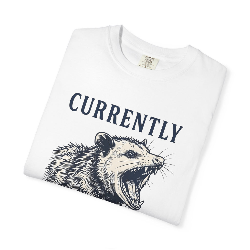 Opossum Illustration Shirt Funny Wildlife Gift Women Retro Tee Possum T-Shirt Humor Fan Vintage Tshirt Animal Graphic Sketch Yelling Face