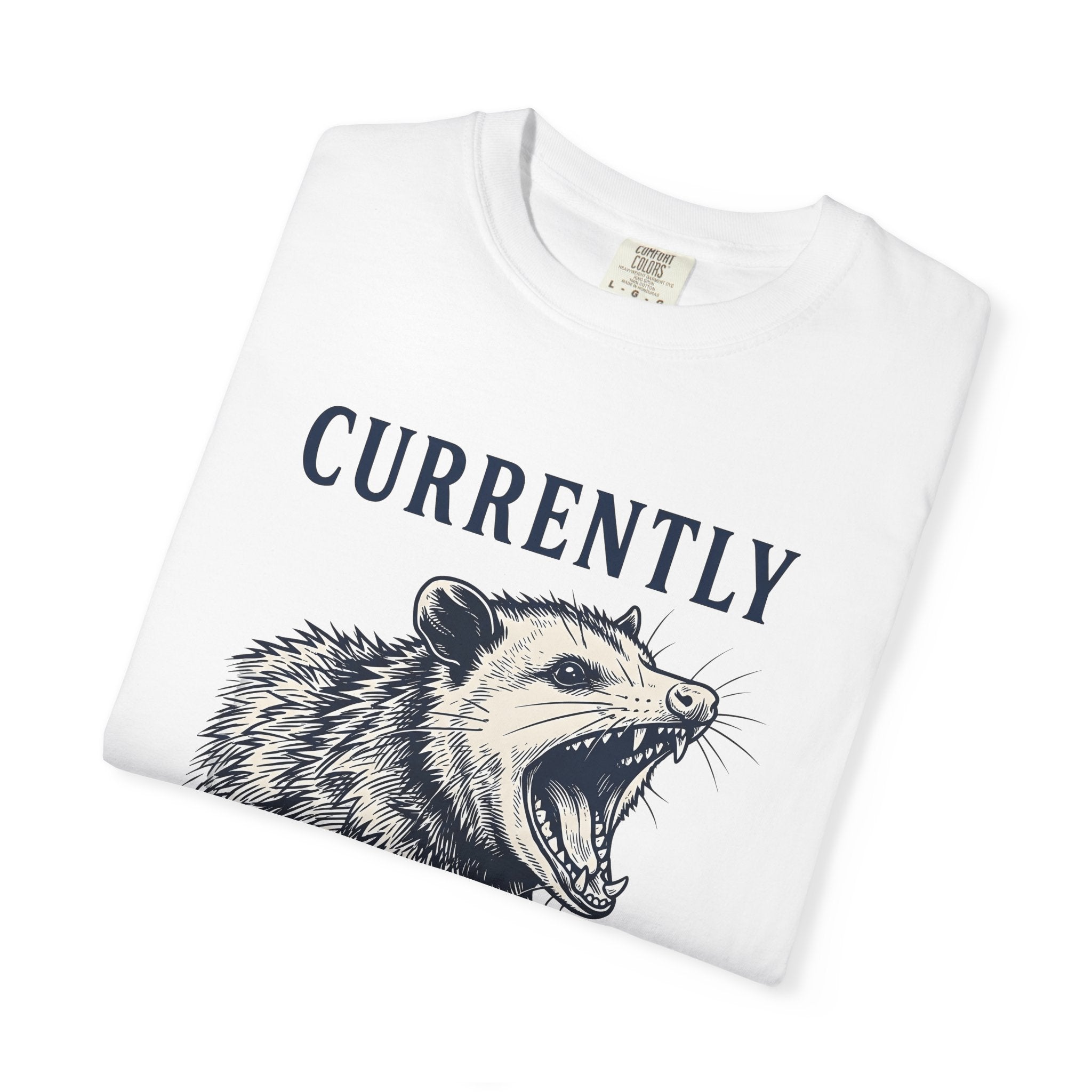 Opossum Illustration Shirt Funny Wildlife Gift Women Retro Tee Possum T-Shirt Humor Fan Vintage Tshirt Animal Graphic Sketch Yelling Face