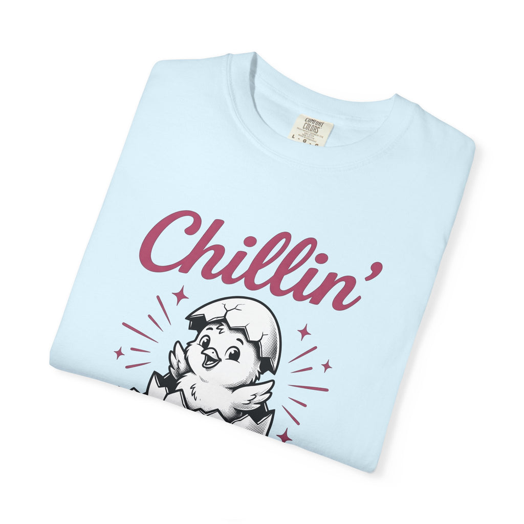Little Chick Shirt Easter Holiday Gift Women Doodle Tee Chick T-Shirt Easter Fan Easter Egg Tshirt Holiday Graphic Nostalgic Cracked Egg