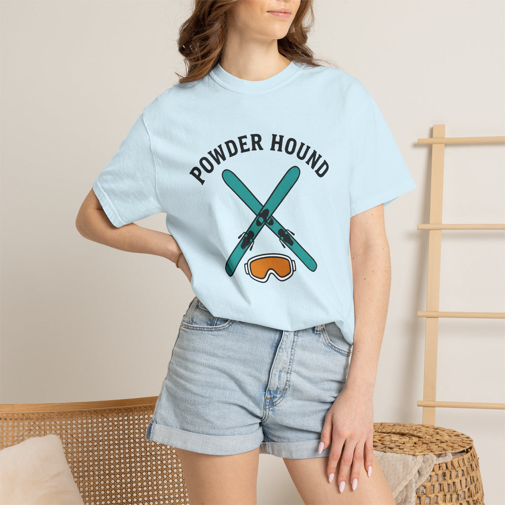 Crossed Snow Skis Shirt Skiing Ice Gift Women Sleek Tee Ski Poles T-Shirt Skier Enthusiast Modern Tshirt Frost Graphic Classic Winter