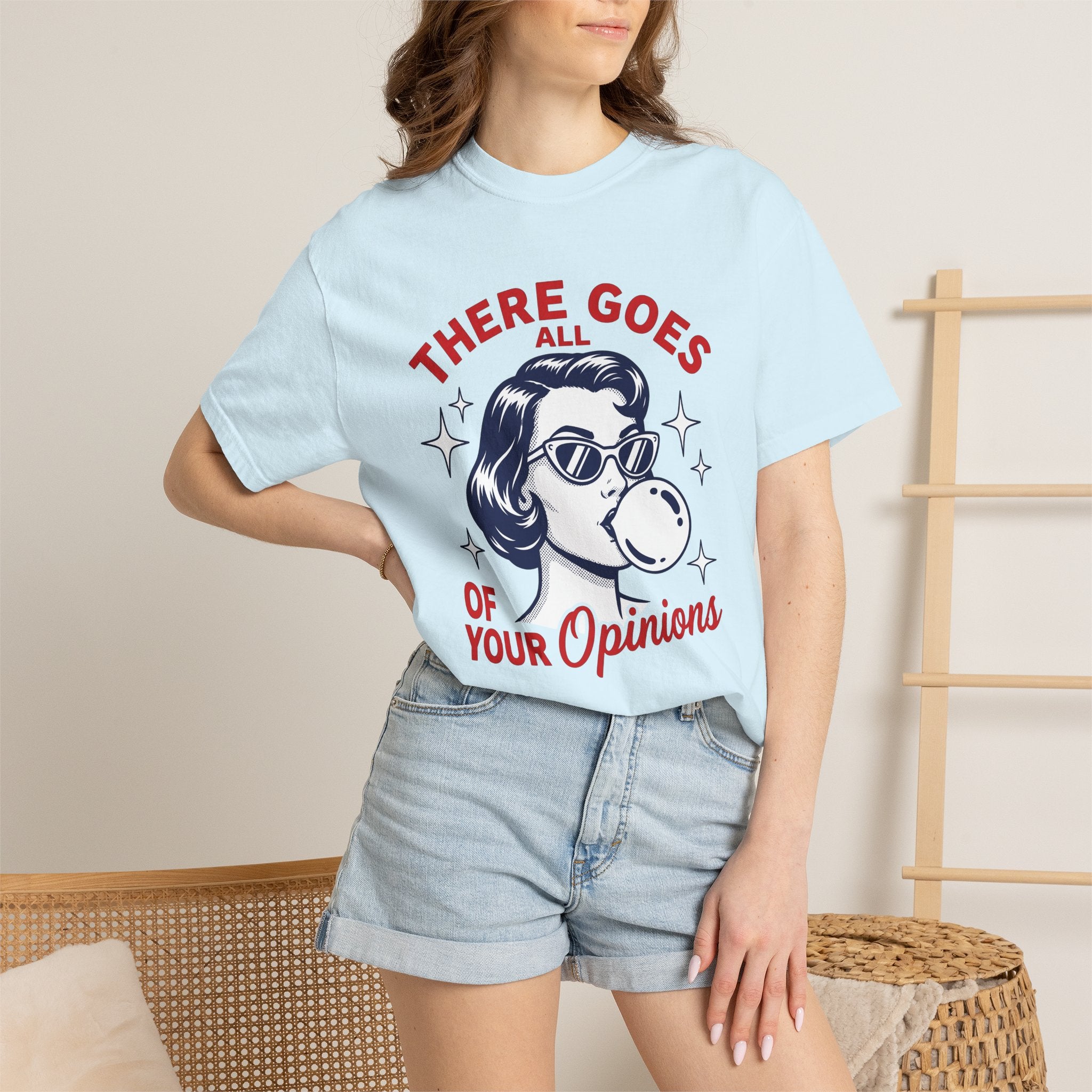 Retro Woman Bubblegum Shirt Funny Sarcasm Gift Women Pop Art Tee Retro Girl T-Shirt Humor Fan Comic Tshirt Sarcastic Graphic Vintage Stars