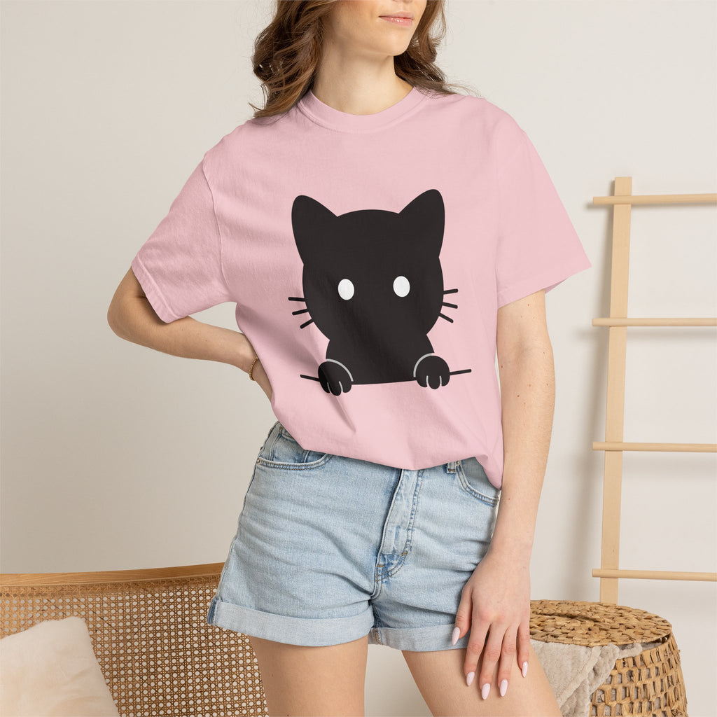 Black Feline Shirt Cat Nature Gift Women Basic Tee Cat T-Shirt Cat Fan Kitten Tshirt Wilderness Graphic Current Mustache Tshirt