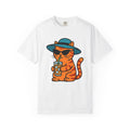 Cat Shades Shirt Animals Beach Gift Women Comic Tee Sunglasses T-Shirt Pet Fan Cartoon Tshirt Coastal Graphic Chibi Cold Brew Tshirt