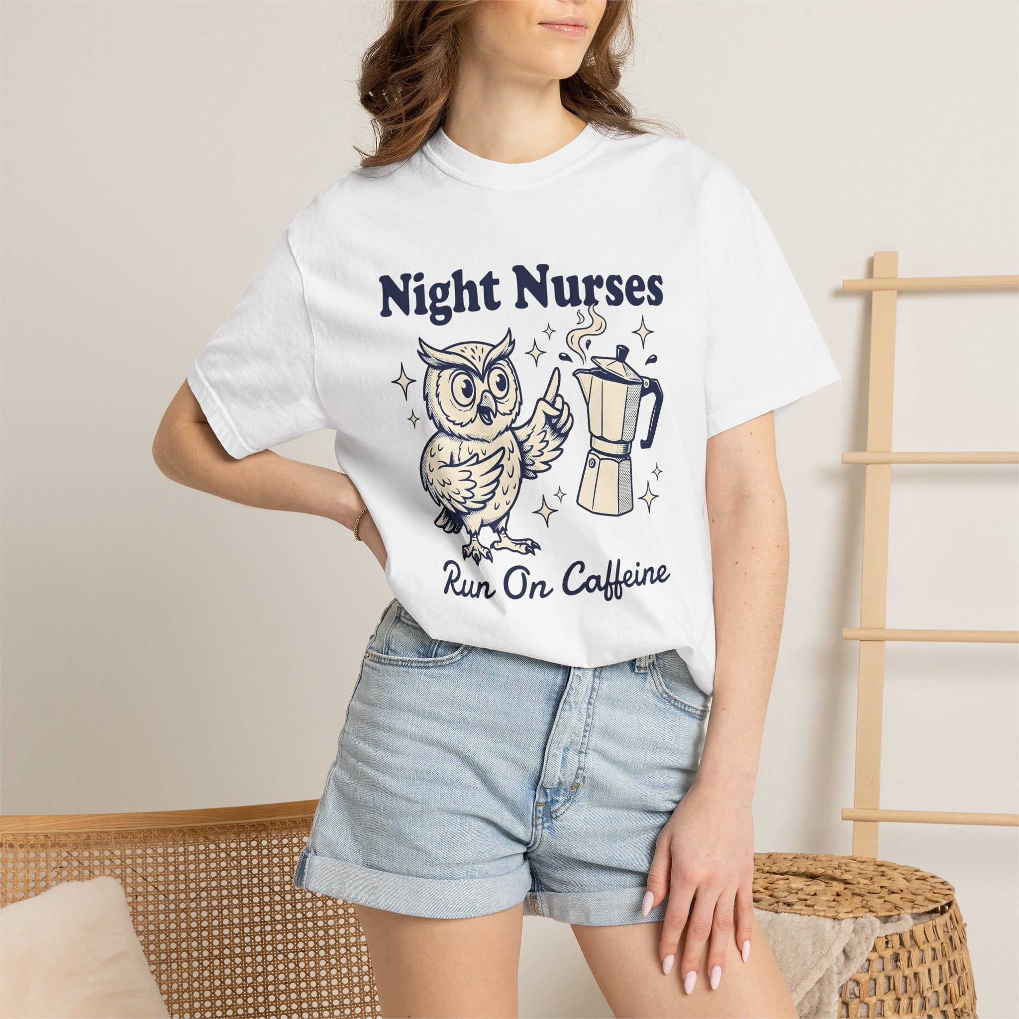 Owl Coffee Brewer Shirt Nurses Caffeine Gift Women Rustic Tee Coffee Maker T-Shirt Nurse Enthusiast Country Tshirt Caffeine Graphic Doodle