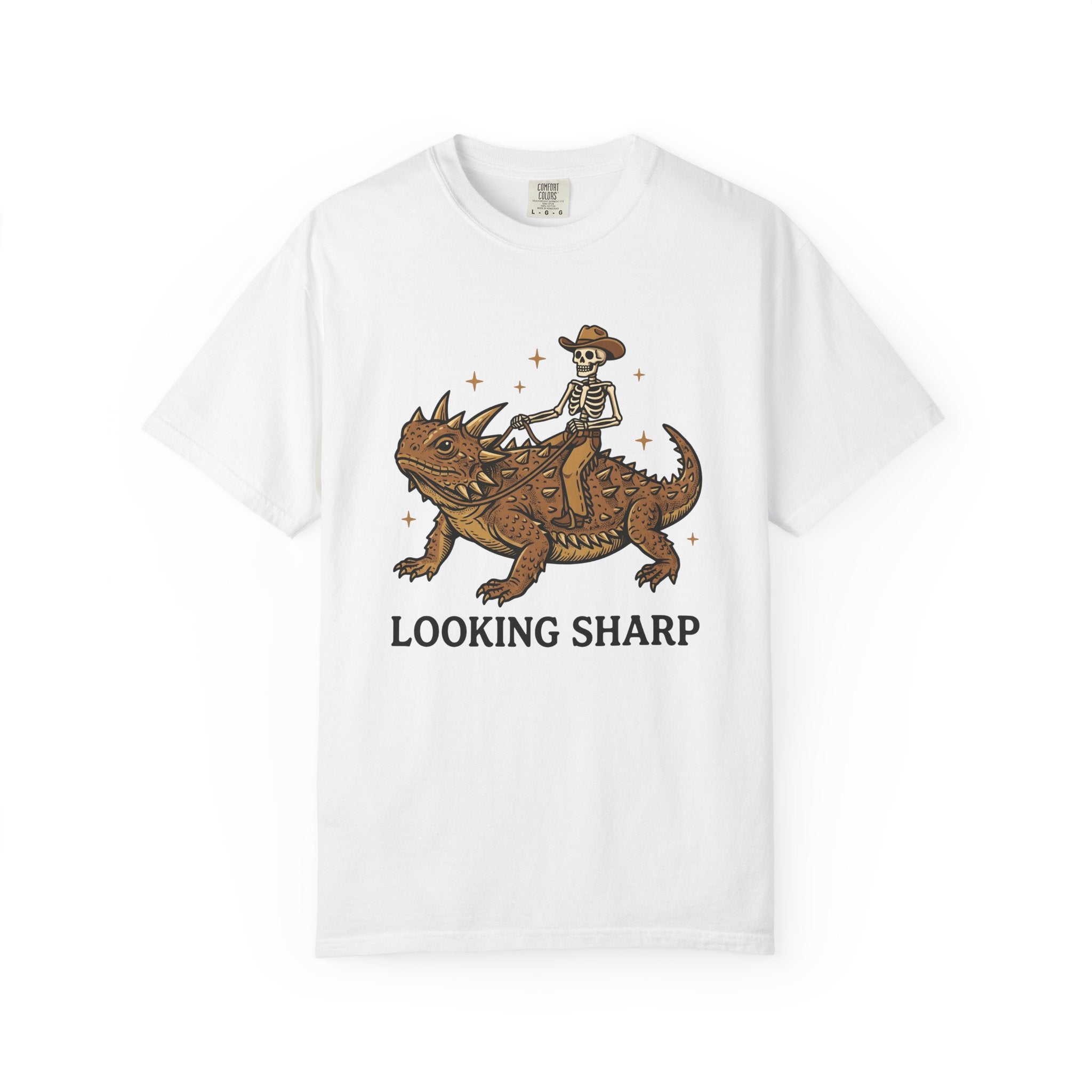 Bony Cowboy Shirt Cowgirl Rodeo Gift Women Traditional Tee Cowpoke T-Shirt Cowgirl Fan Classic Tshirt Rodeo Graphic Ink Drawing Horned Gecko