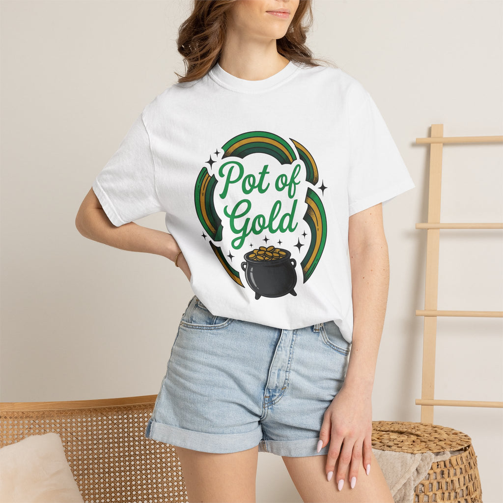 Treasure Pot Shirt St Patrick's Day Chance Gift Women Doodle Tee Treasure Chest T-Shirt Luck Fan Hand Drawn Tshirt Fortune Graphic Rustic