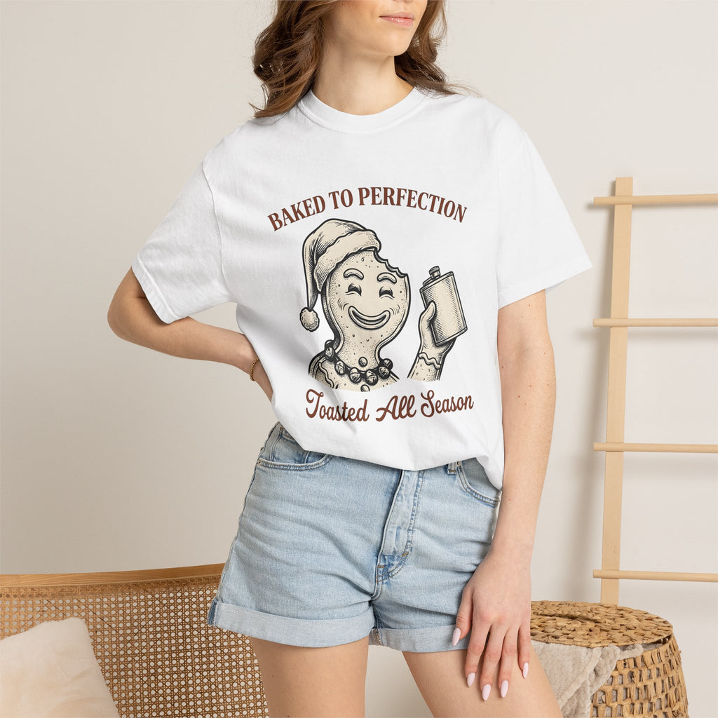 Gingerbread Biscuit Shirt Christmas Funny Gift Women Classic Tee Cookie T-Shirt Xmas Fan Gingerbread Tshirt Humor Graphic Doodle Holiday Hat