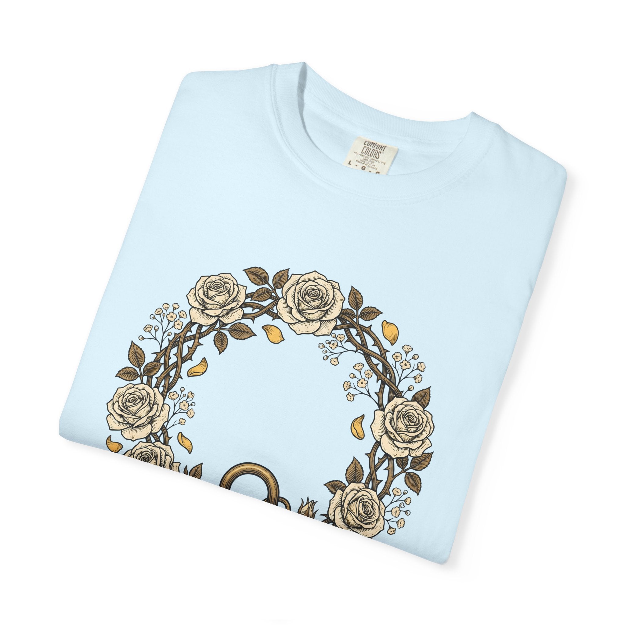 Flower Ring Shirt Holiday Bouquet Gift Women Retro Tee Floral T-Shirt Vacation Fan Vintage Tshirt Arrangement Graphic Sketch Lock Tshirt
