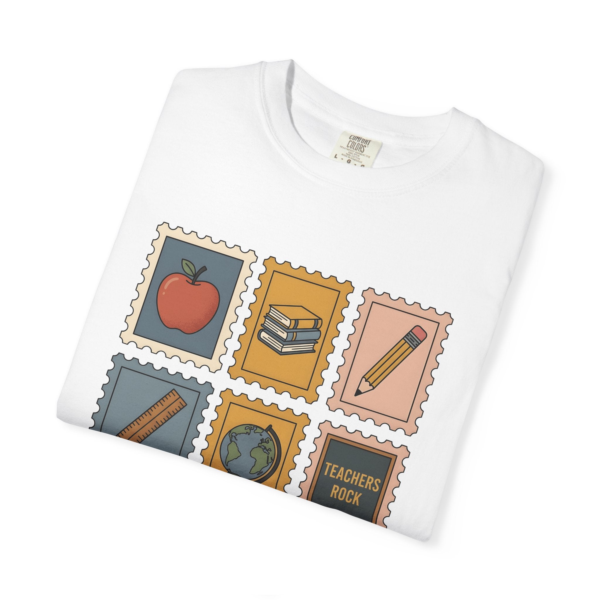 Teacher Icons Shirt Teachers Education Gift Women Doodle Tee Educator T-Shirt Teacher Enthusiast Illustration Design Learning Graphic Retro