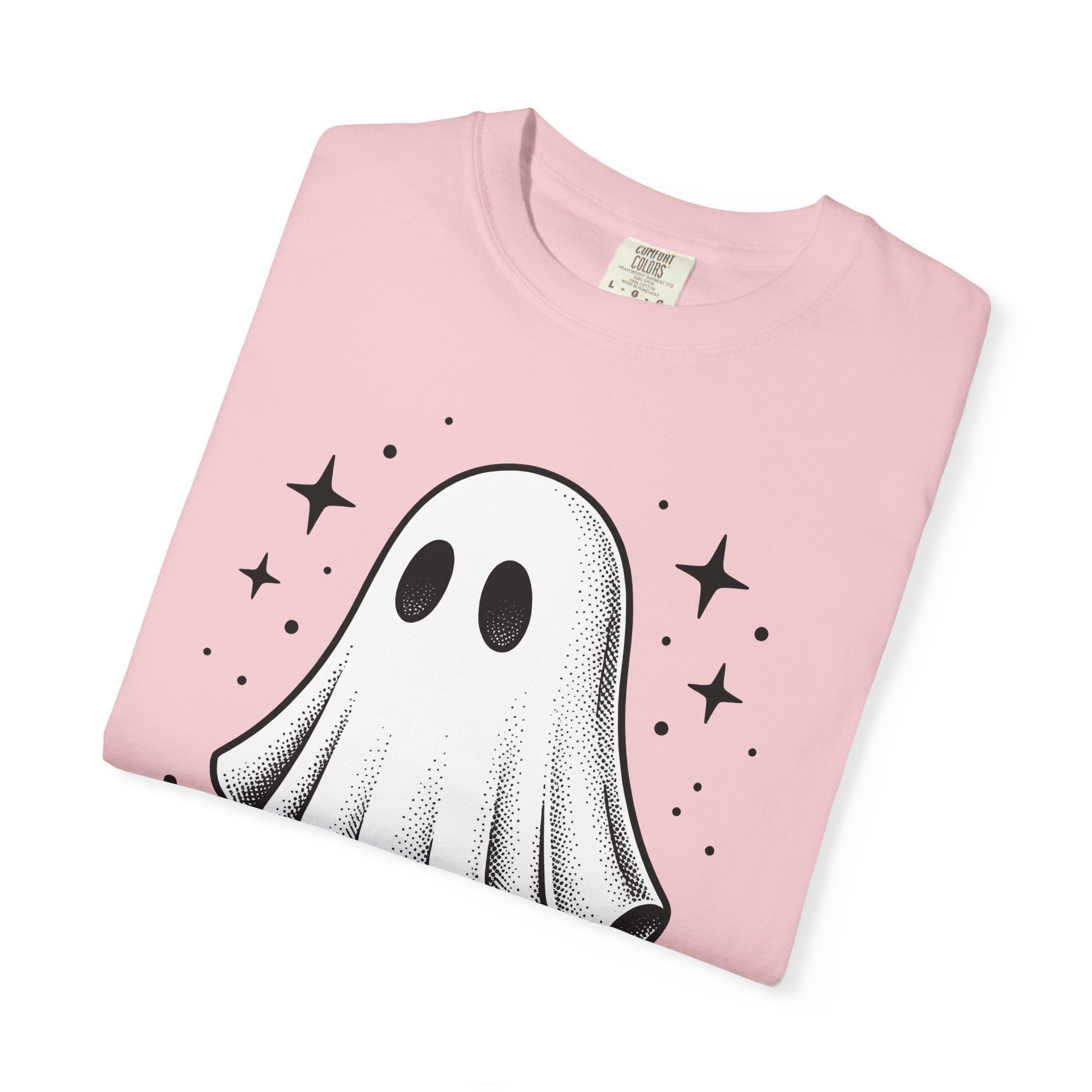 Ghost Graphic Shirt Halloween Spooky Gift Women Vintage Tee Specter T-Shirt Horror Fan Creepy Tshirt Creepy Graphic Hand Drawn Stars Tshirt