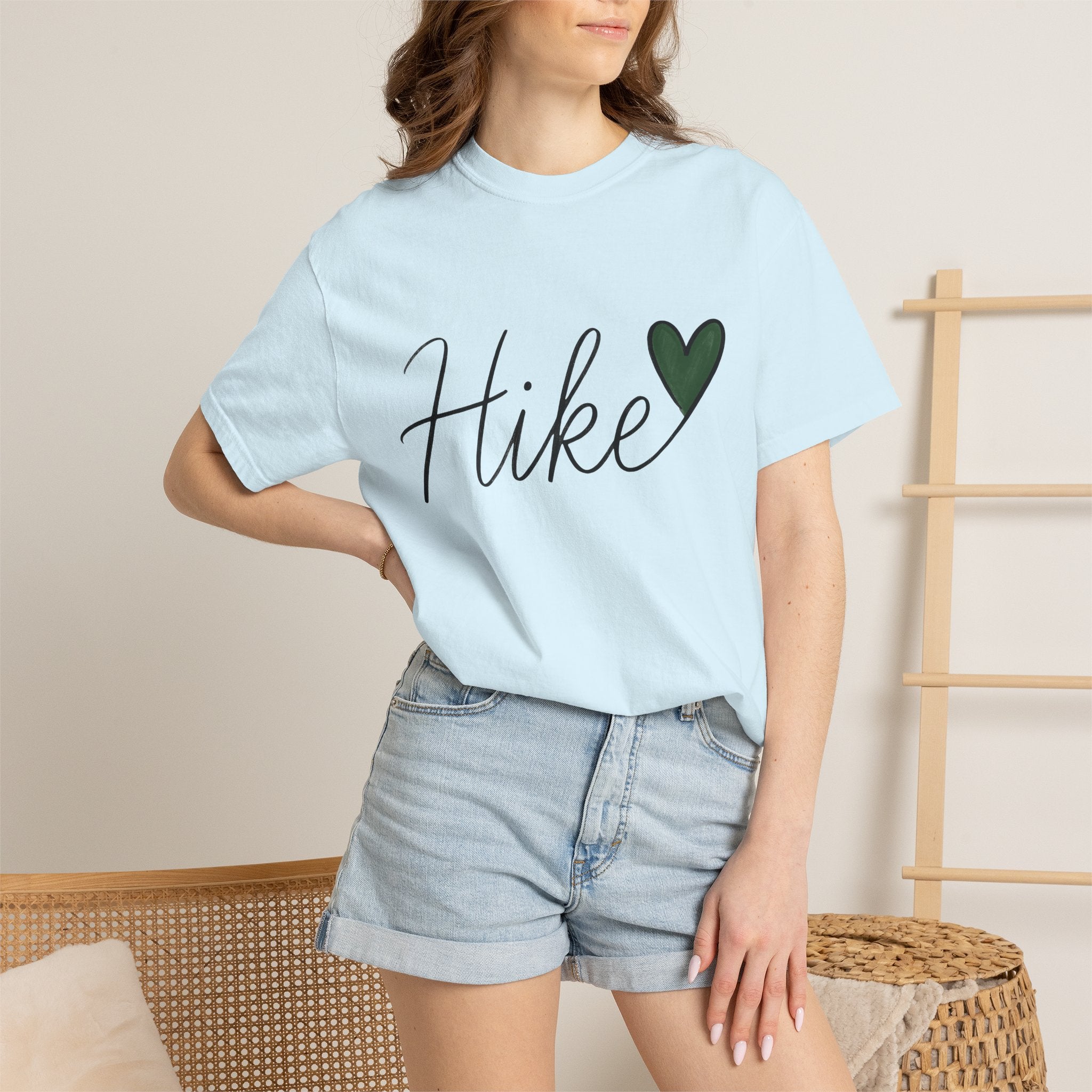 Love Lettering Shirt Hiking Camping Gift Women Simple Tee Calligraphy T-Shirt Trekker Enthusiast Minimalist Tshirt Camping Graphic Sleek