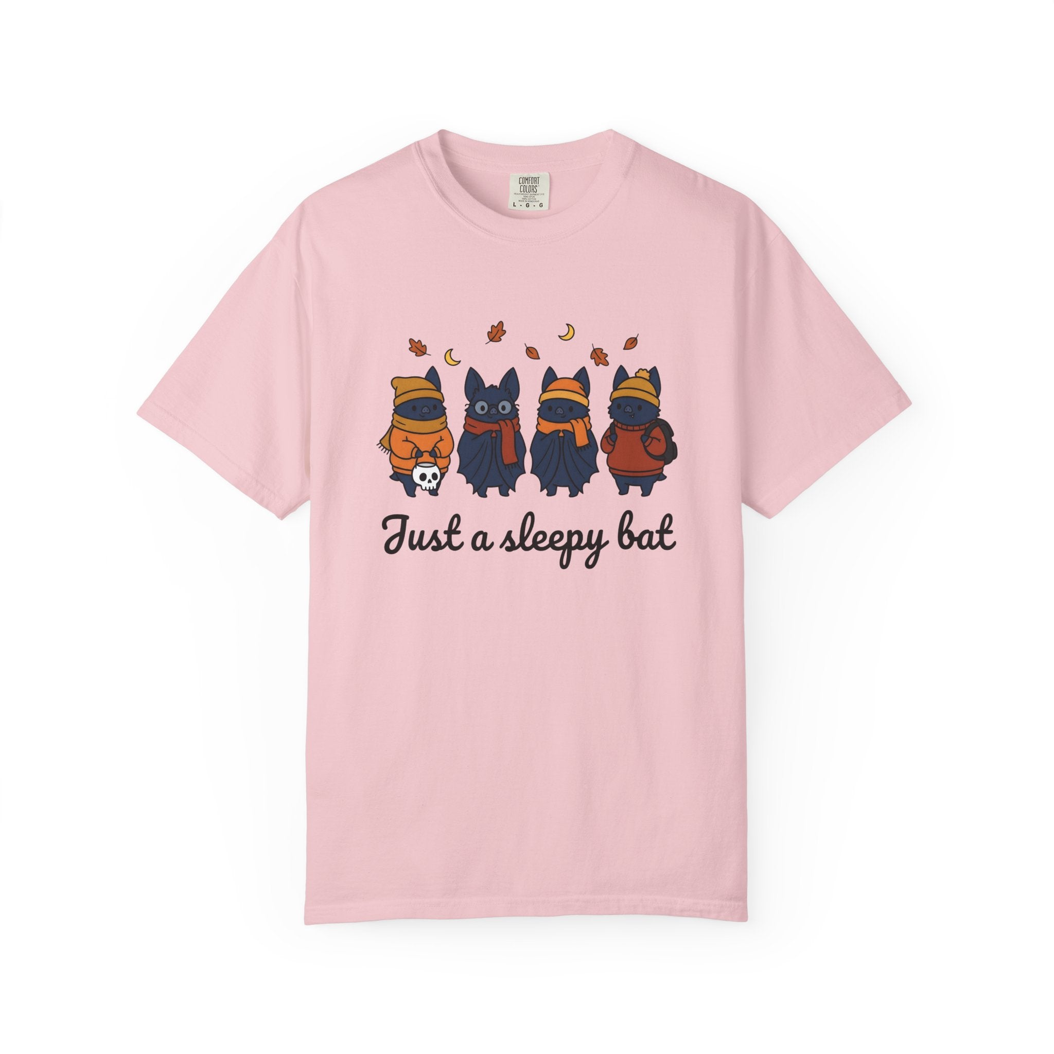 Adorable Bat Shirt Halloween Wildlife Gift Women Comic Tee Flying Fox T-Shirt Spooky Fan Cartoon Tshirt Animal Graphic Chibi Fall Foliage