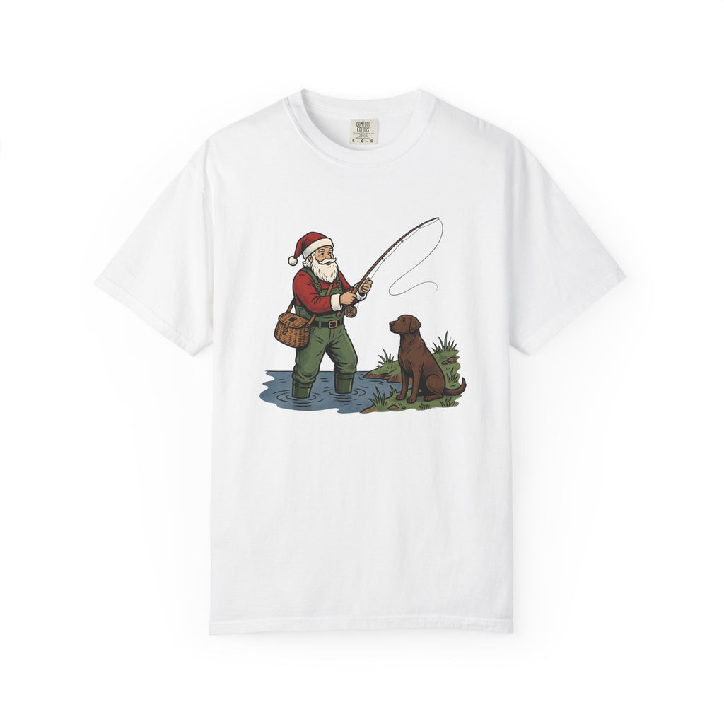 Holiday Fisherman Shirt Christmas Hobby Gift Women Sketch Tee Fisherman T-Shirt Christmas Fan Fisherman Tshirt Pastime Graphic Cartoon Pet