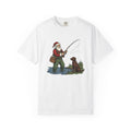 Holiday Fisherman Shirt Christmas Hobby Gift Women Sketch Tee Fisherman T-Shirt Christmas Fan Fisherman Tshirt Pastime Graphic Cartoon Pet
