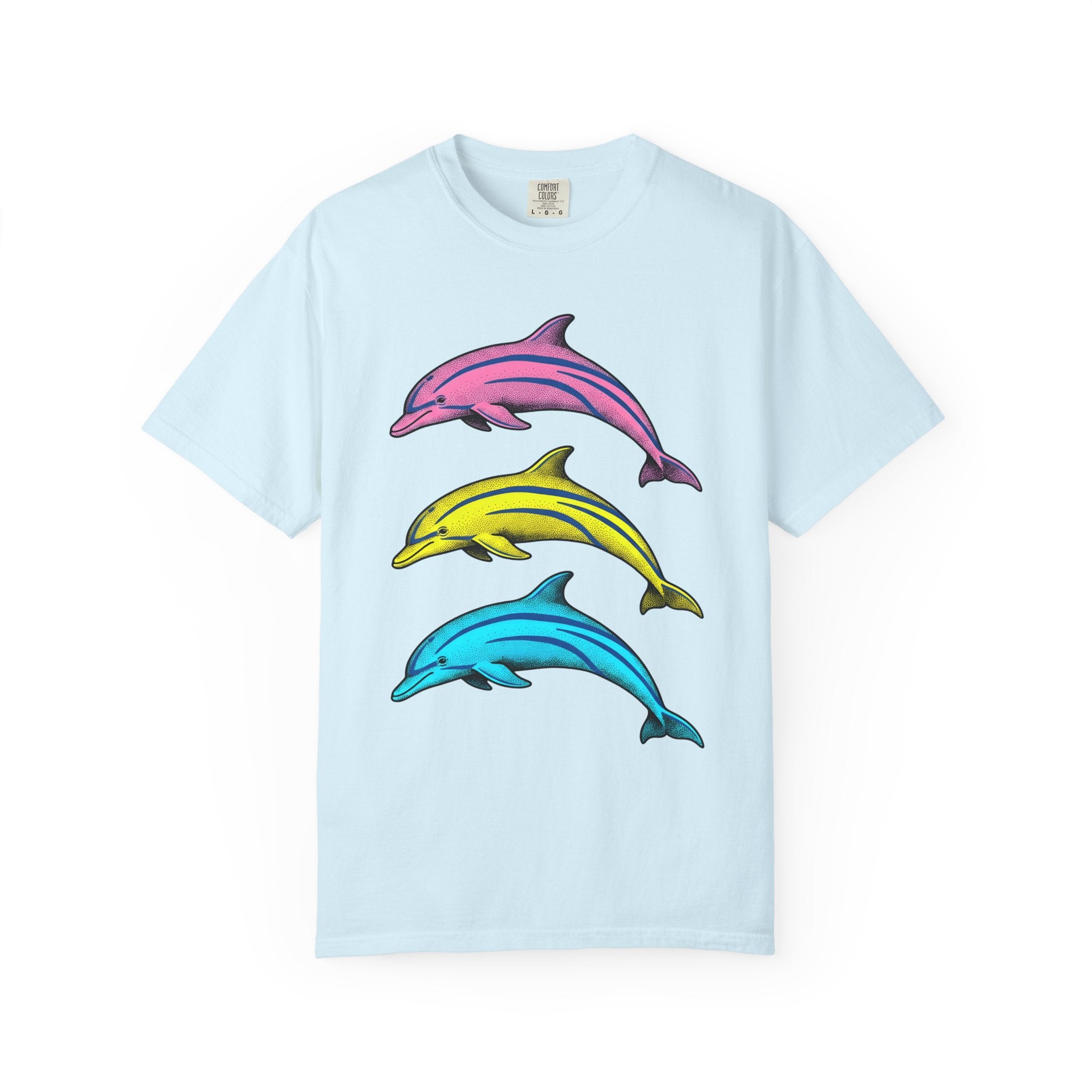 Colorful Dolphins Shirt Cottagecore Animal Gift Women Pop Art Tee Dolphin T-Shirt Home Decor Fan Orca Tshirt Wildlife Graphic Retro Ocean