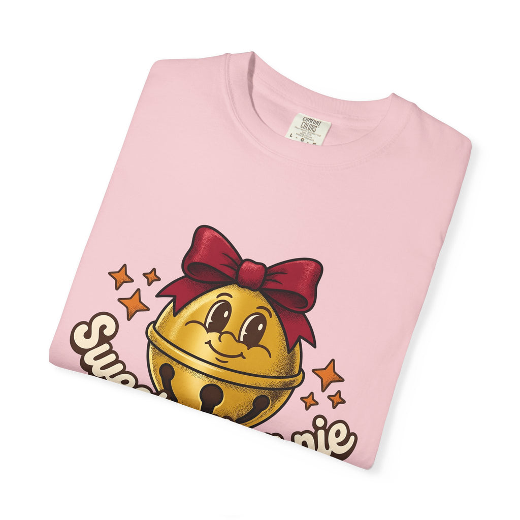 Jingle Bell Shirt Holiday Winter Gift Women Hand Drawn Tee Sleigh Bell T-Shirt Christmas Fan Bell Tshirt Frosty Graphic Sketch Bow Tshirt