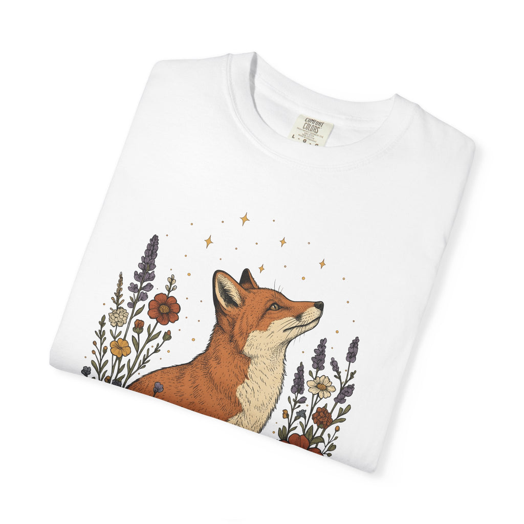 Fox Blossom Shirt Animals & Flowers Trees Gift Women Folk Tee Blossom T-Shirt Floral Fan Botanical Tshirt Forest Graphic Retro Twinkle