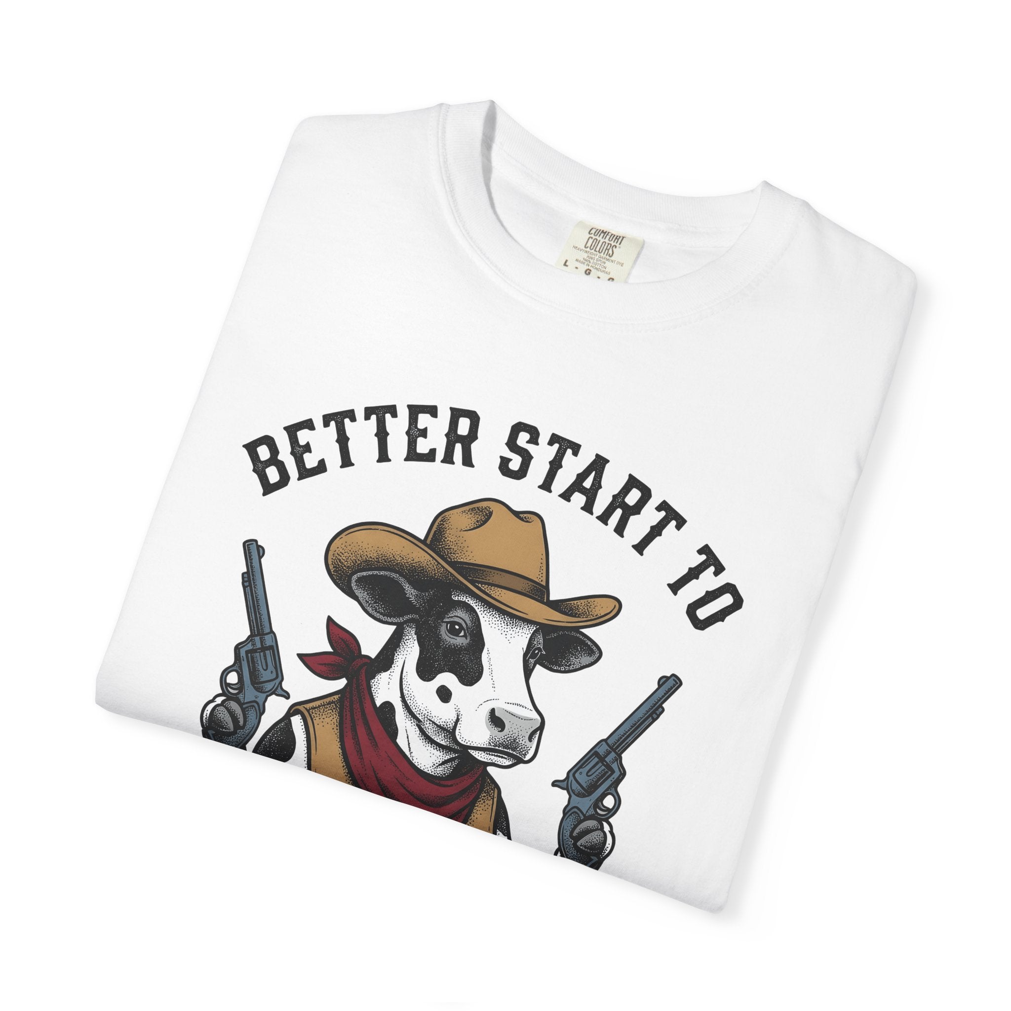 Cowboy Cow Shirt Cow Western Gift Women Vintage Tee Cowboy T-Shirt Cowboy Fan Retro Tshirt Rodeo Graphic Hand Drawn Pistols Tshirt