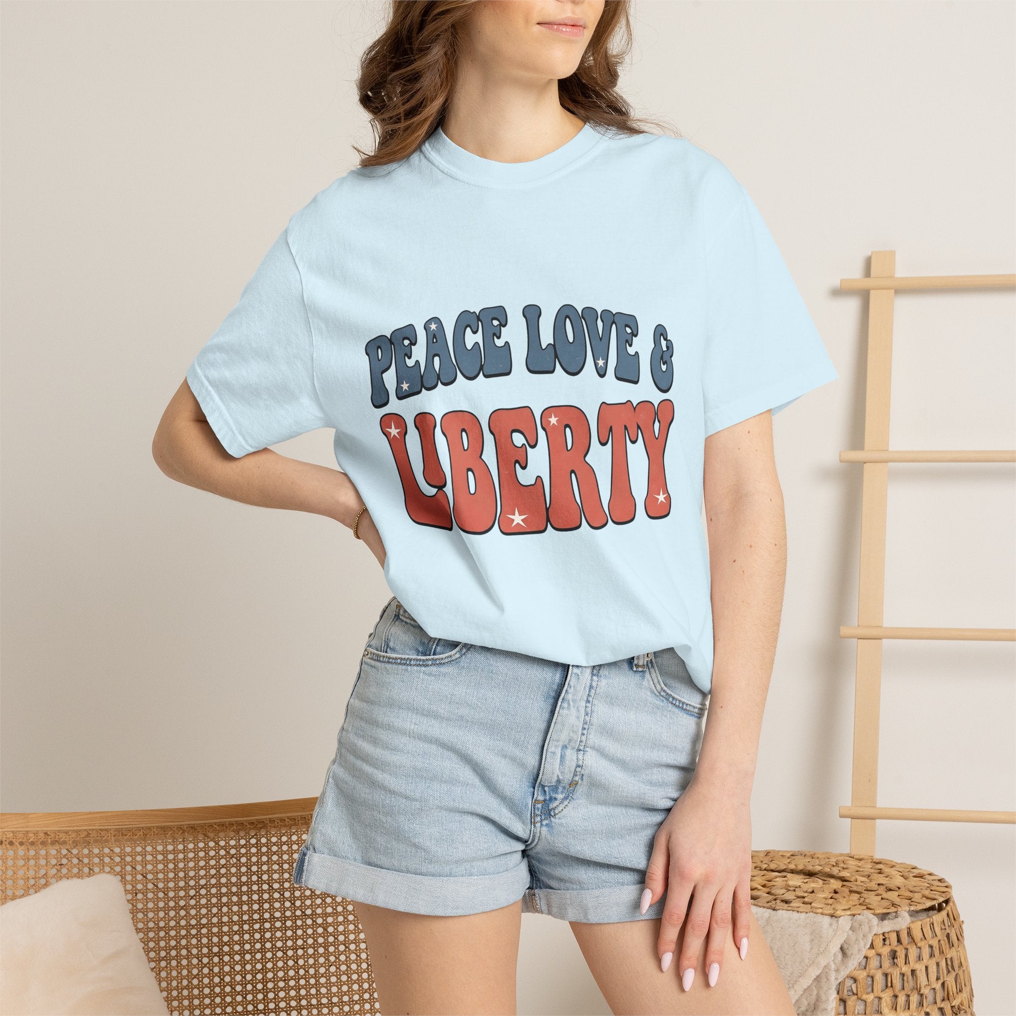 Vintage Text Design Shirt 4th Of July America Gift Women Classic Tee Typography T-Shirt Independence Fan Retro Tshirt Patriotic Graphic Hand