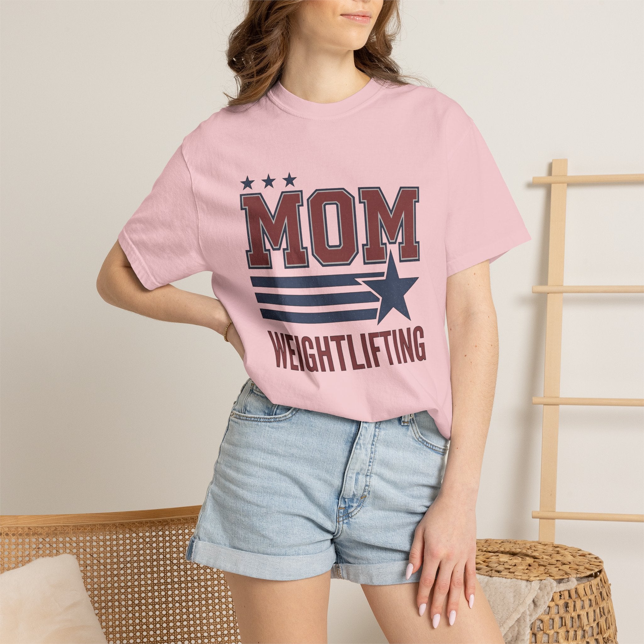 Stars Stripes Shirt Mom Fitness Gift Women Bold Tee American Flag T-Shirt Mother Enthusiast Patriotic Tshirt Fitness Graphic Vintage Star