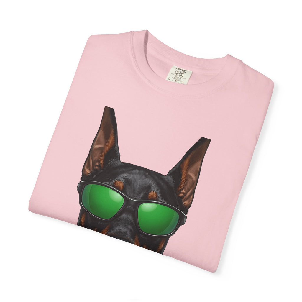 Doberman Pup Shirt St Patrick's Day Canine Fan Gift Women Lifelike Tee Dobermann T-Shirt Luck Fan Realistic Tshirt Dog Graphic Minimalist