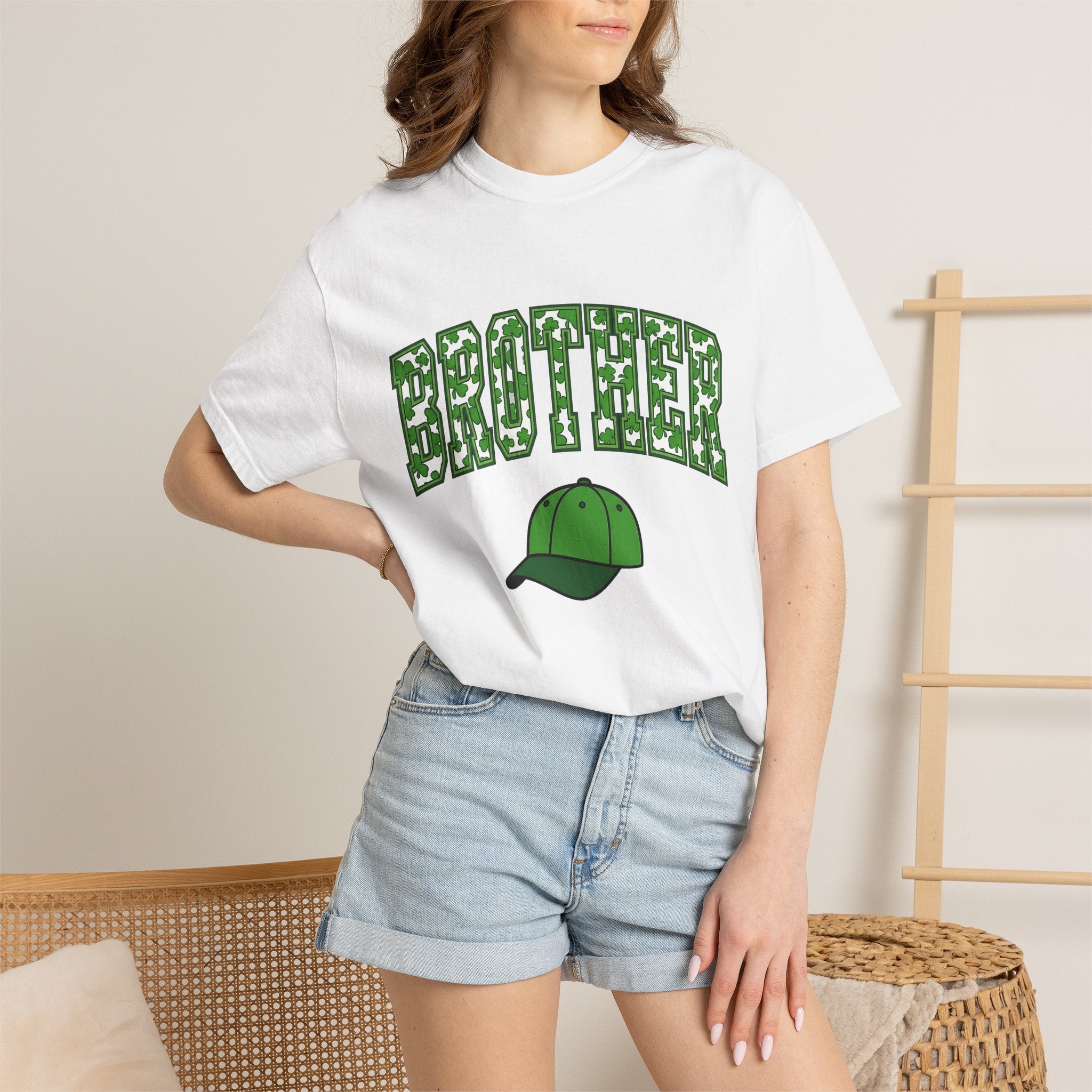 Shamrock Letterman Shirt St Patrick's Day Household Gift Women Strong Tee Varsity Jacket T-Shirt St Patricks Fan Varsity Tshirt Domestic