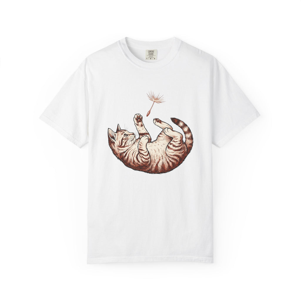 Tabby Kitten Shirt Cat Pet Gift Women Sketch Tee Kitten T-Shirt Cat Fan Feline Tshirt Animal Graphic Retro Weed Flower Tshirt