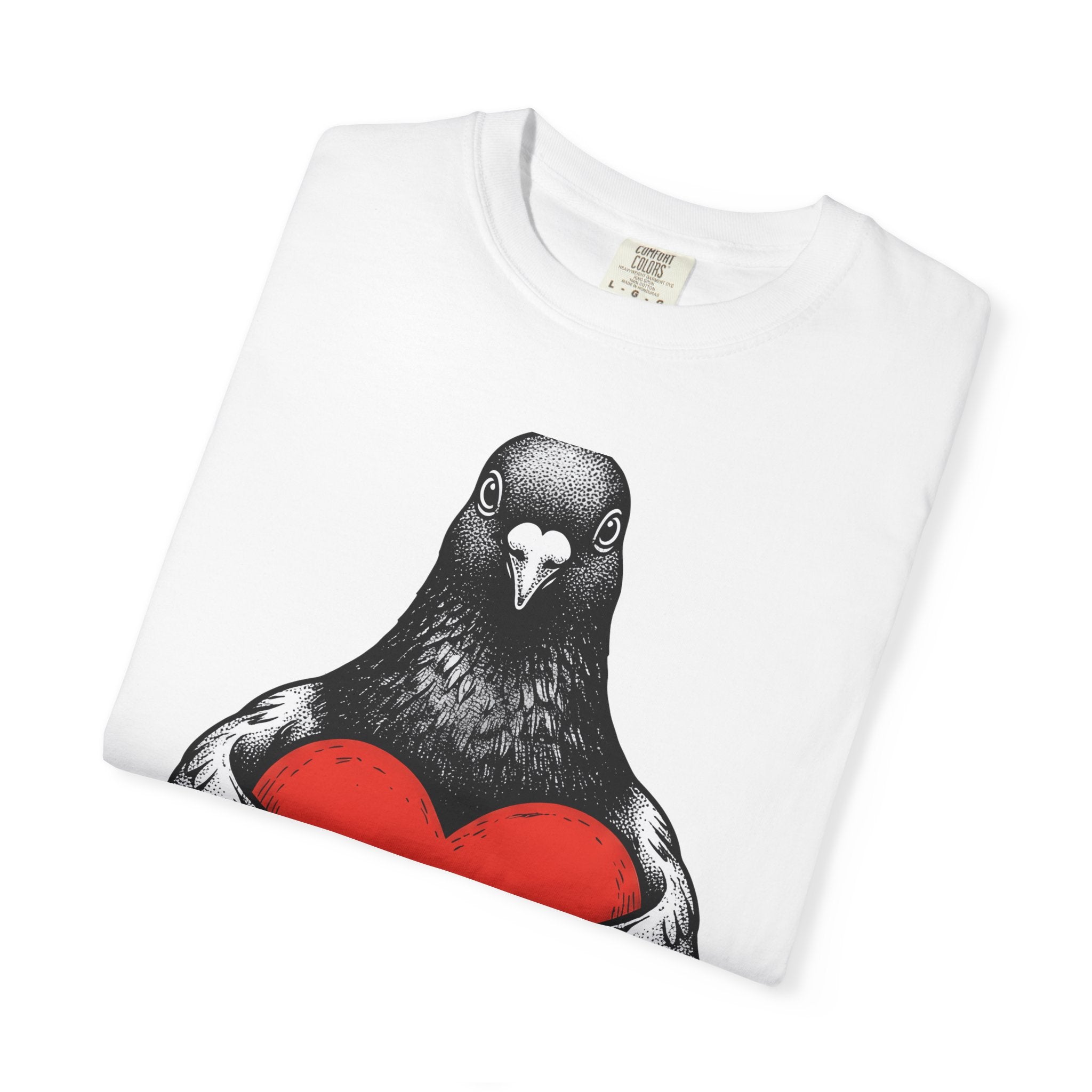Dove Heart Shirt Animals Holiday Gift Women Sketch Tee Heart T-Shirt Creature Fan Pigeon Tshirt Christmas Graphic Retro Romance Tshirt