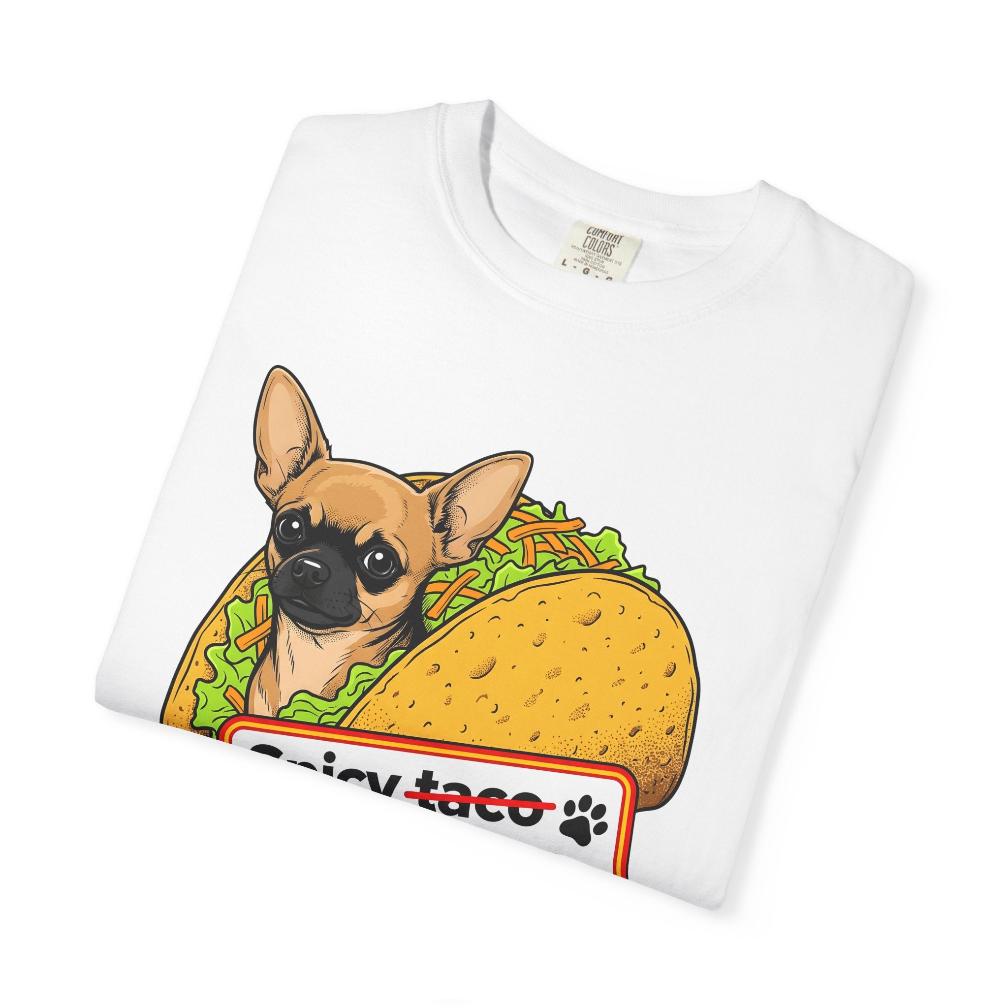 Chihuahua Taco Shirt Dog Treats Gift Women Animated Tee Taco T-Shirt Dog Fan Cartoon Tshirt Snack Graphic Bright Cheese Slice Tshirt