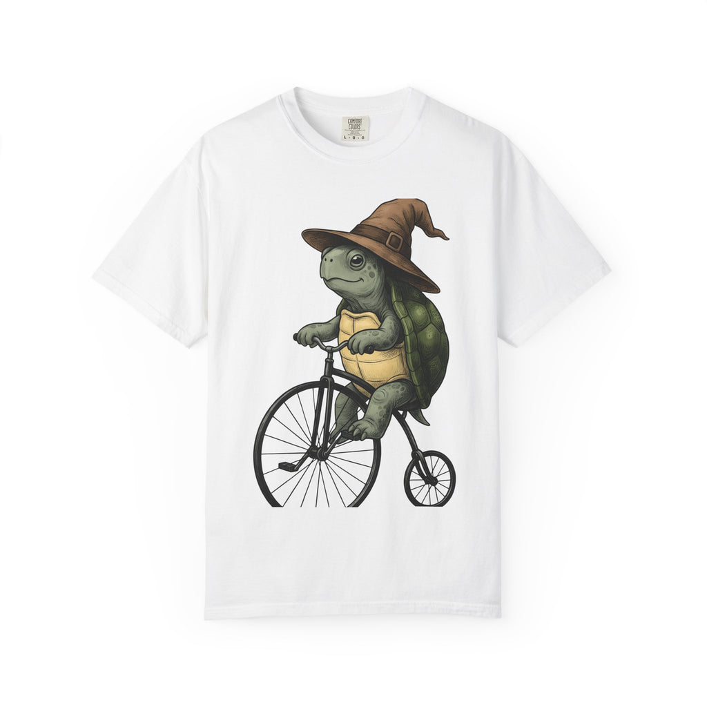 Turtle Bike Shirt Teacher Pets Gift Women Hand Drawn Tee Cycle T-Shirt Educator Enthusiast Illustrated Tshirt Animal Graphic Classic