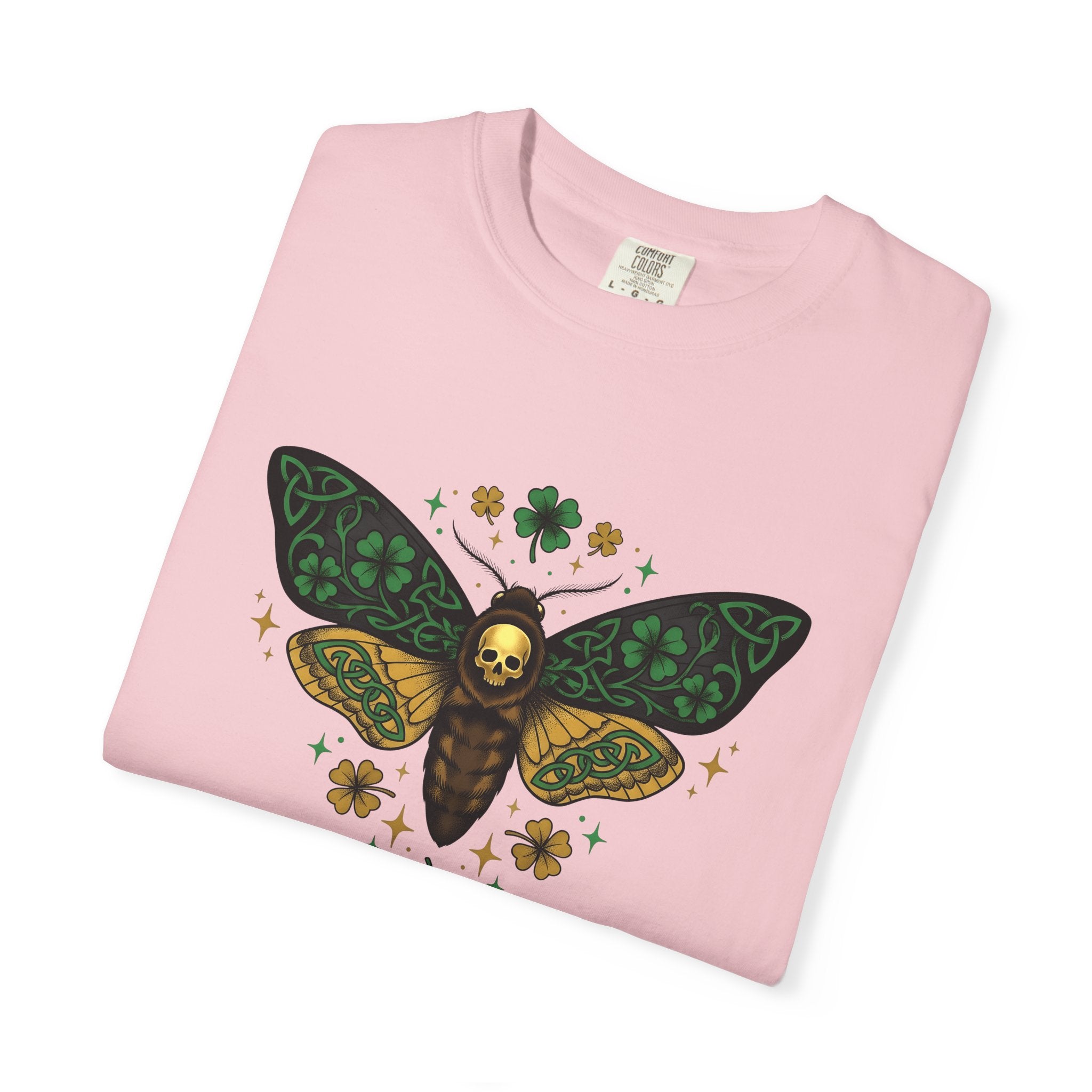 Insect Skull Shirt St Patrick's Day Dark Gift Women Tribal Tee Bug T-Shirt Irish Fan Primitive Tshirt Gothic Graphic Retro Clover Tshirt