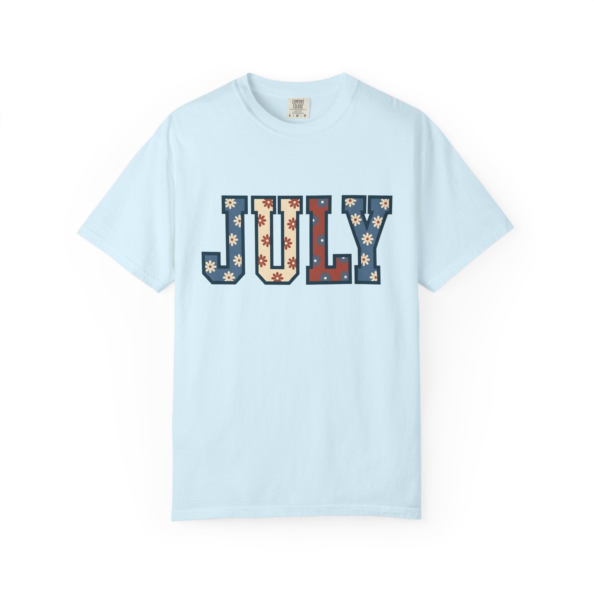 Block Type Shirt 4th Of July Travel Gift Women Vintage Tee Typeface T-Shirt Independence Fan Retro Tshirt Adventure Graphic Rustic Daisies