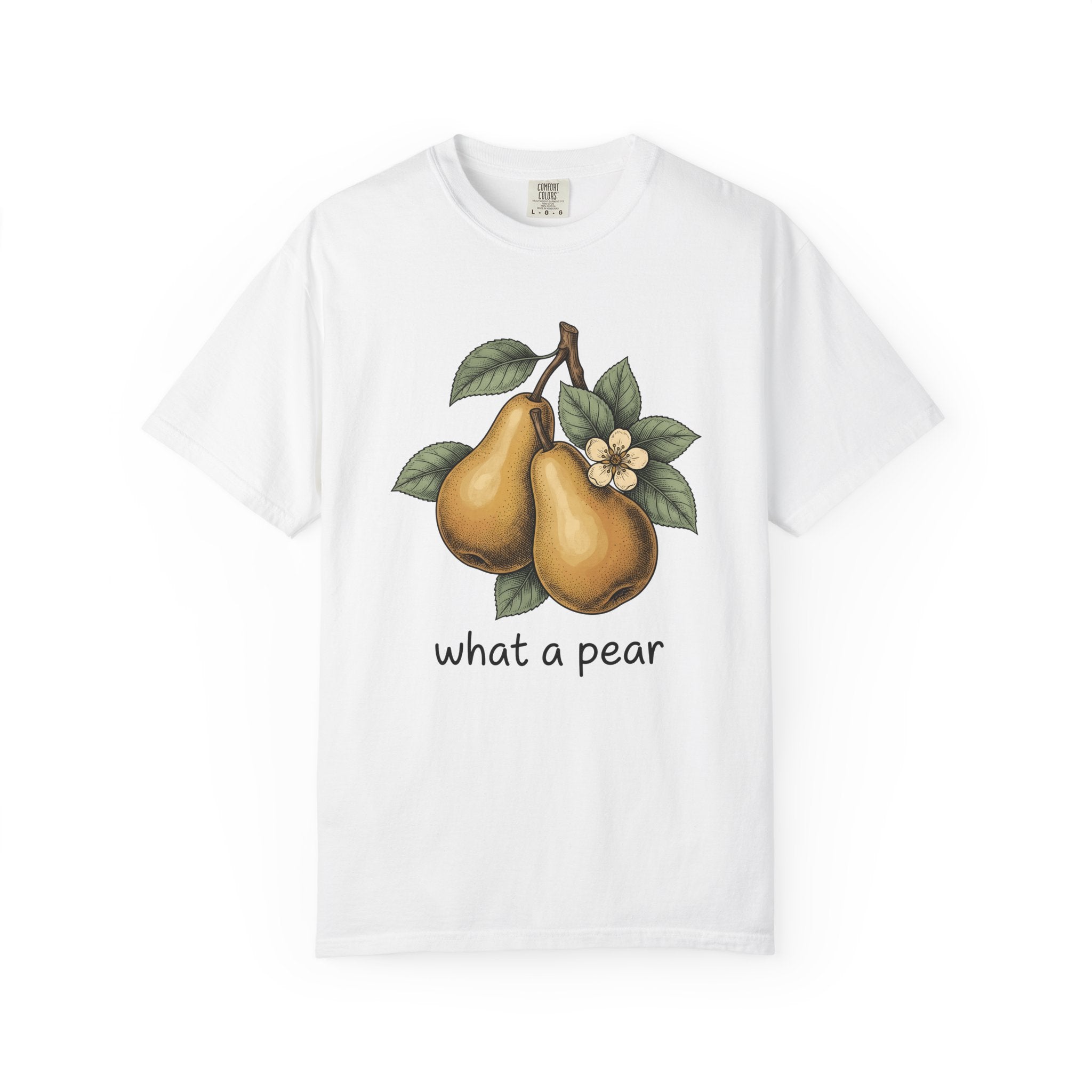Pear Shirt Fruit Pun Gift Women Botanical Tee Pears T-Shirt Produce Fan Botanical Art Tshirt Punny Graphic Vintage Flower Tshirt