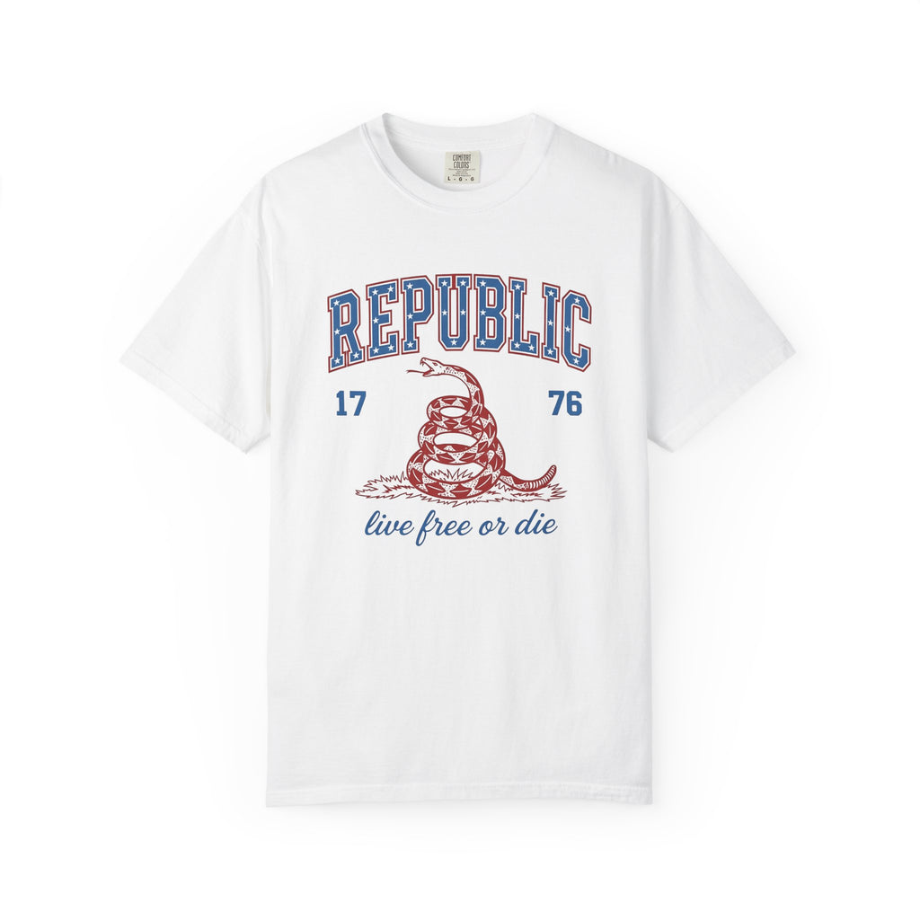 Rattlesnake Graphic Shirt America Freedom Gift Women Patriotic Tee Snake T-Shirt American Fan Retro Tshirt Liberty Graphic Vintage Stars