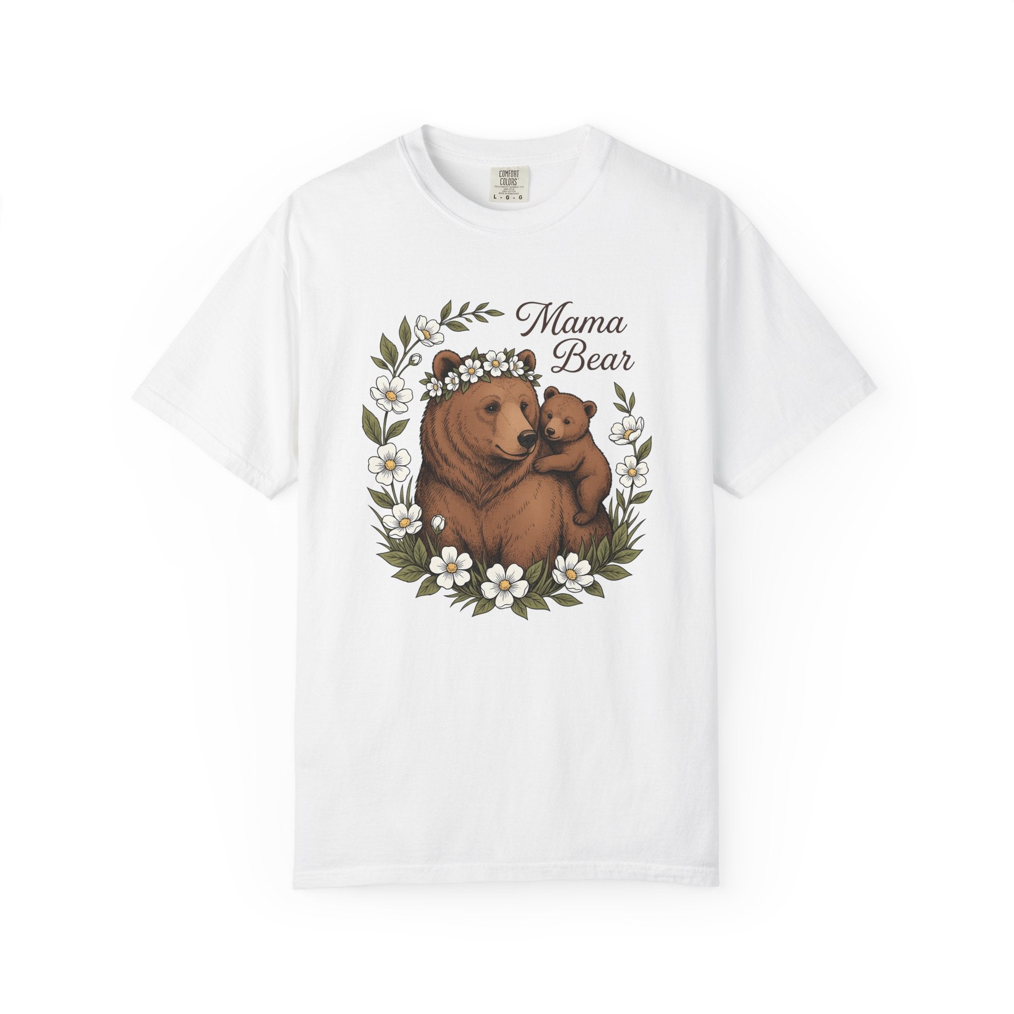 Bear Clan Shirt Moms Fauna Gift Women Cartoon Tee Bear T-Shirt Mother Fan Bear Tshirt Wildlife Graphic Classic Florals Tshirt