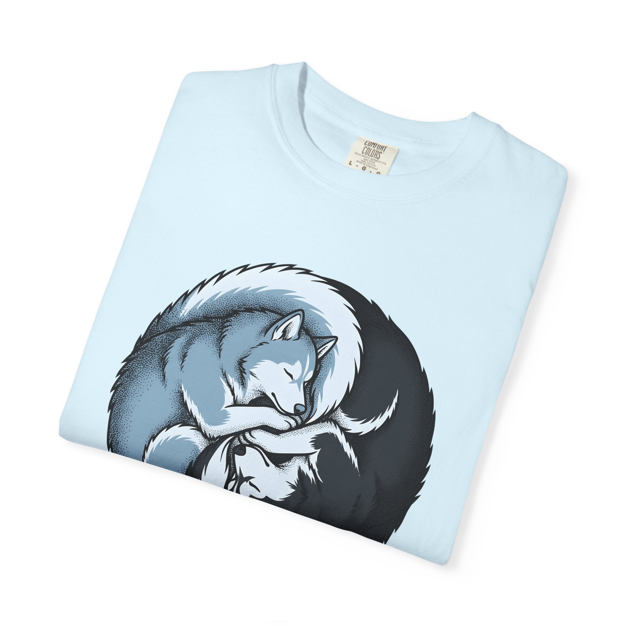 Husky Dogs Shirt Dog Fauna Gift Women Line Art Tee Siberian Husky T-Shirt Dog Fan Wildlife Graphic Design Illustration Graphic Yin Yang