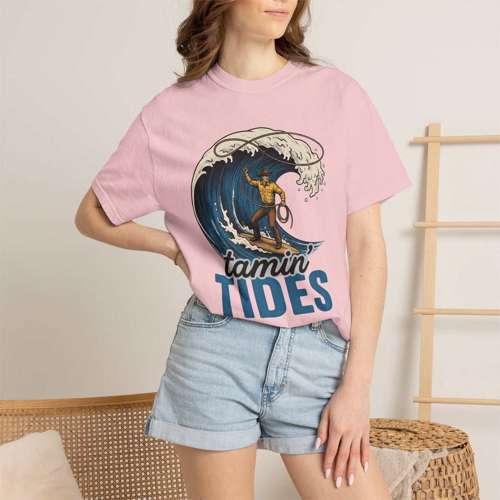 Cowboy Surfer Shirt Beach Cowboy Gift Women Vintage Tee Cowboy T-Shirt Coast Fan Distressed Graphic Tshirt Retro Wave Tshirt
