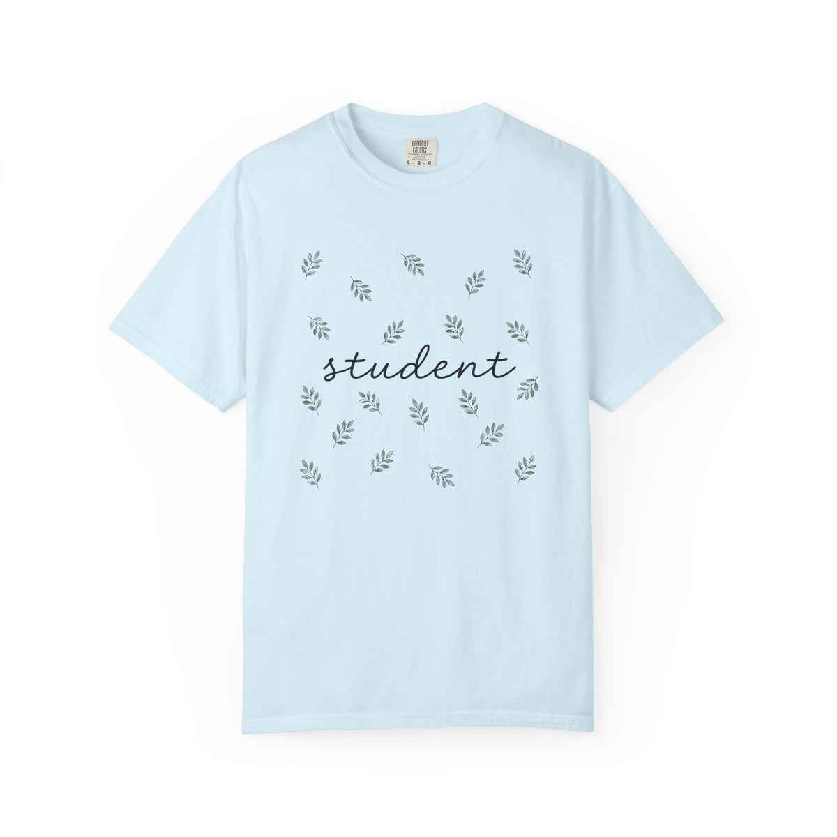 Green Leaf Print Shirt Student Teaching Gift Women Plain Tee Leaf T-Shirt Learner Enthusiast Simple Tshirt Educator Graphic Trendy Greenery
