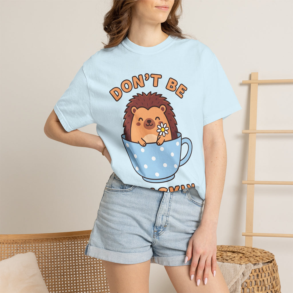 Hedgehog Cup Shirt Animals & Flowers Pun Gift Women Cartoon Tee Mug T-Shirt Floral Fan Cute Tshirt Punny Graphic Doodle Daisy Flower Tshirt