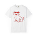 Dachshund Dog Shirt St Valentines Day Pet Gift Women Minimalist Tee Wiener Dog T-Shirt Valentine Fan Simple Tshirt Animal Graphic Retro