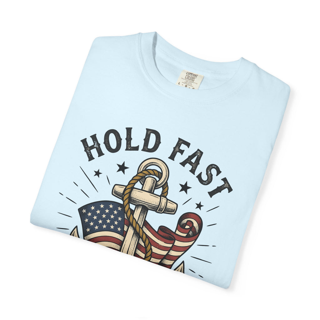 Anchor Flag Shirt America Nautical Gift Women Vintage Tee Flag T-Shirt Patriot Fan Retro Tshirt Maritime Graphic Hand Drawn Rope Tshirt
