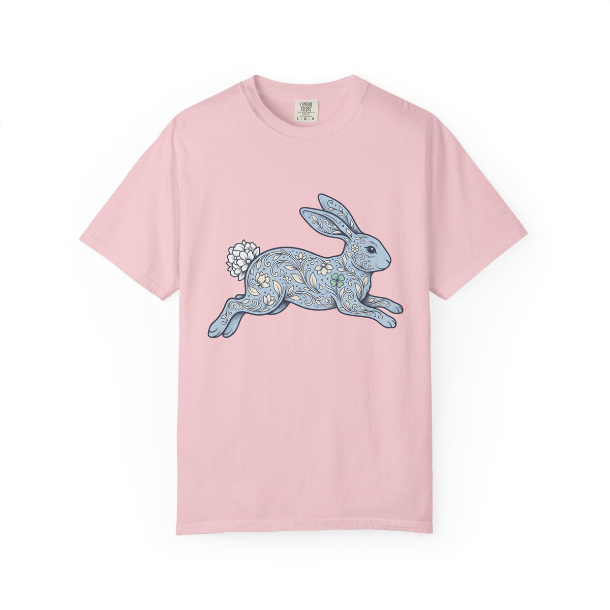 Flower Rabbit Shirt Easter Pet Gift Women Rustic Tee Bunny T-Shirt Easter Fan Hare Tshirt Animal Graphic Retro Bloom Tshirt