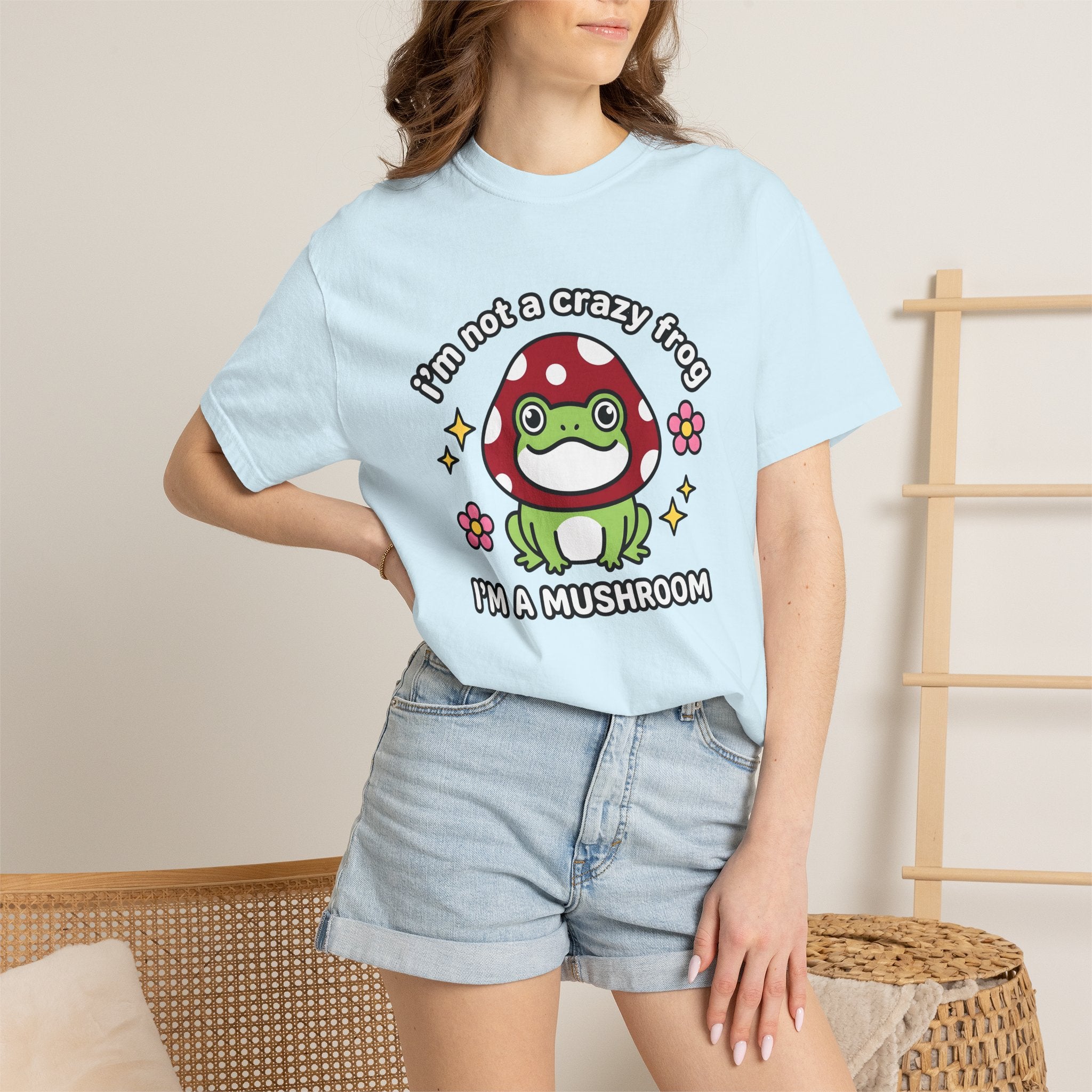 Amphibian Mushroom Shirt Funny Critter Gift Women Playful Tee Fungus T-Shirt Humor Fan Cartoon Tshirt Creature Graphic Illustrated Buds