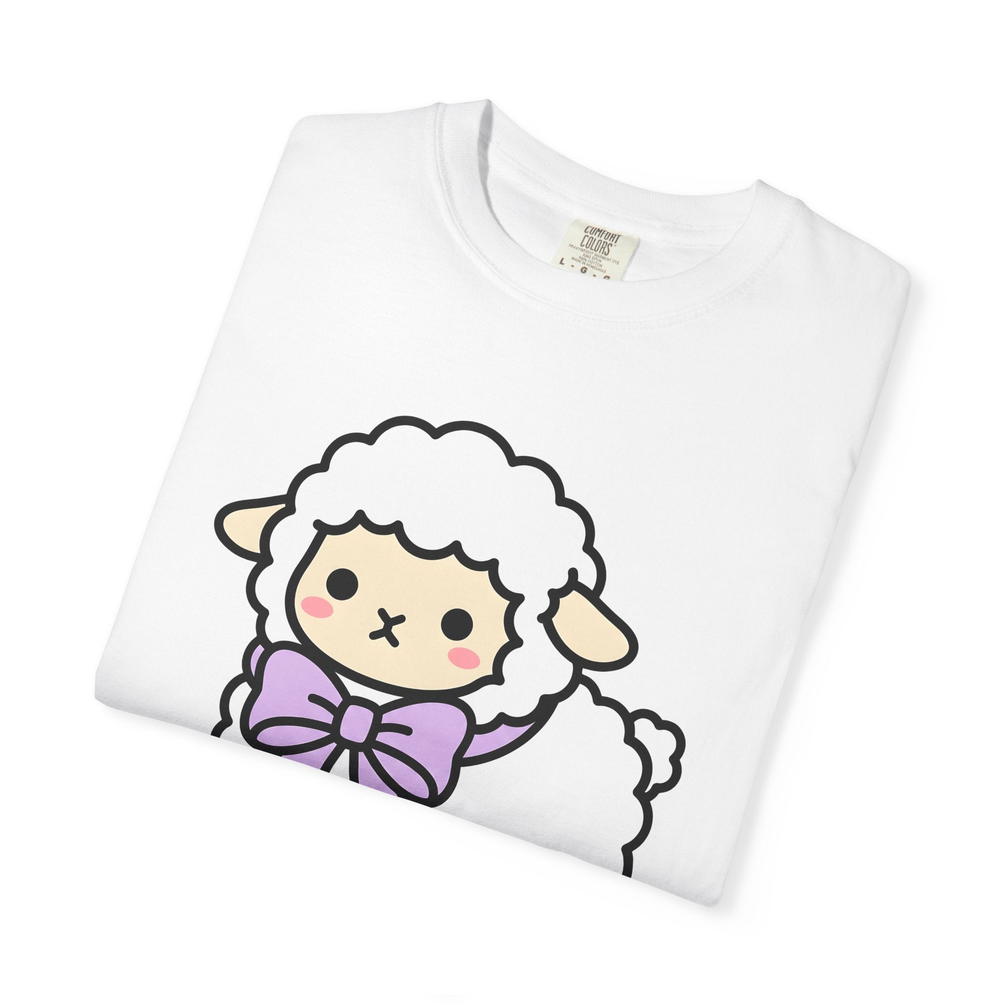 Cute Lamb Shirt Easter Creature Gift Women Adorable Tee Sheep T-Shirt Easter Fan Lamb Tshirt Beast Graphic Animated Pink Bow Tshirt
