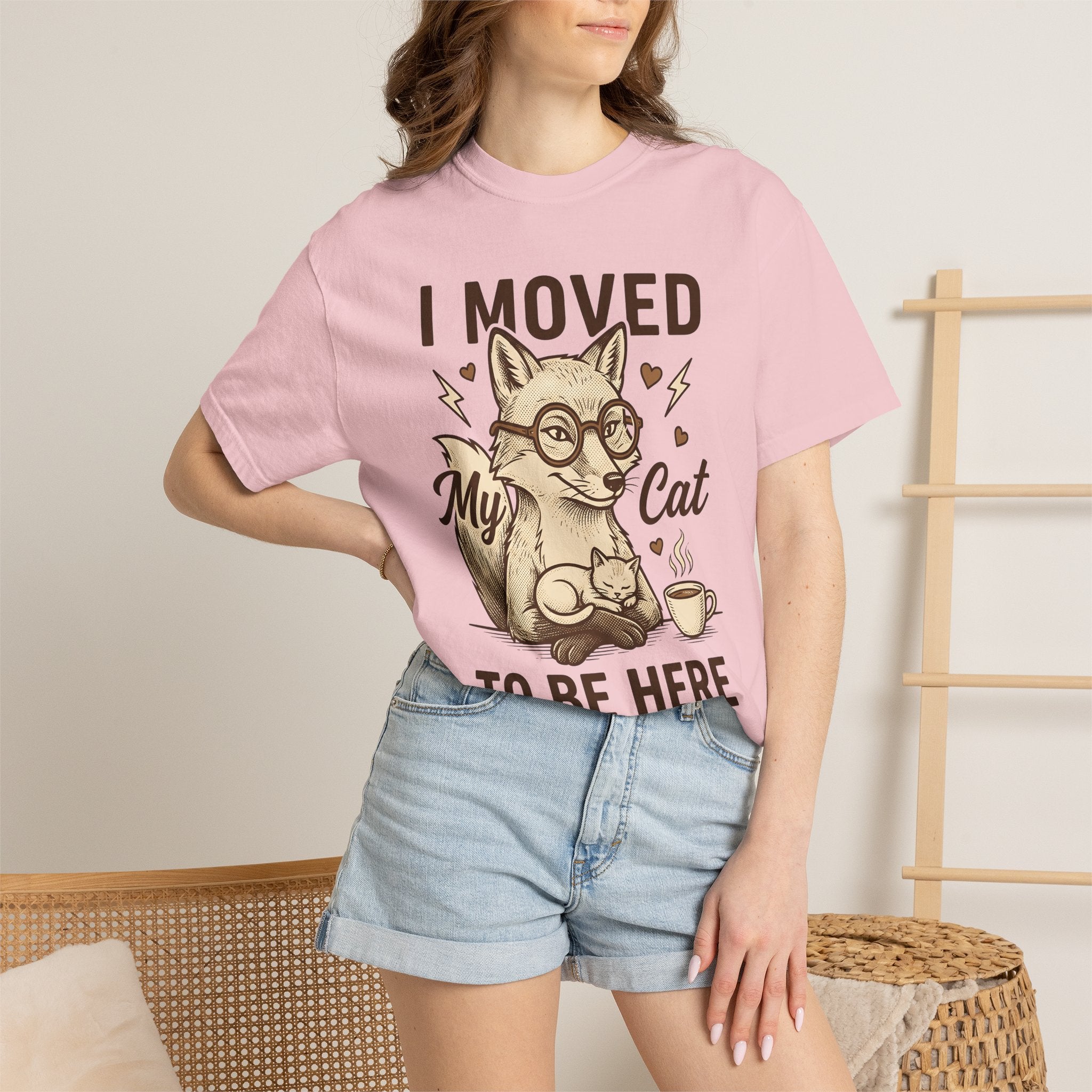 Red Fox Cat Shirt Animal Drink Gift Women Cartoon Tee Fox T-Shirt Pet Fan Toon Tshirt Beverage Graphic Rustic Tea Cup Tshirt