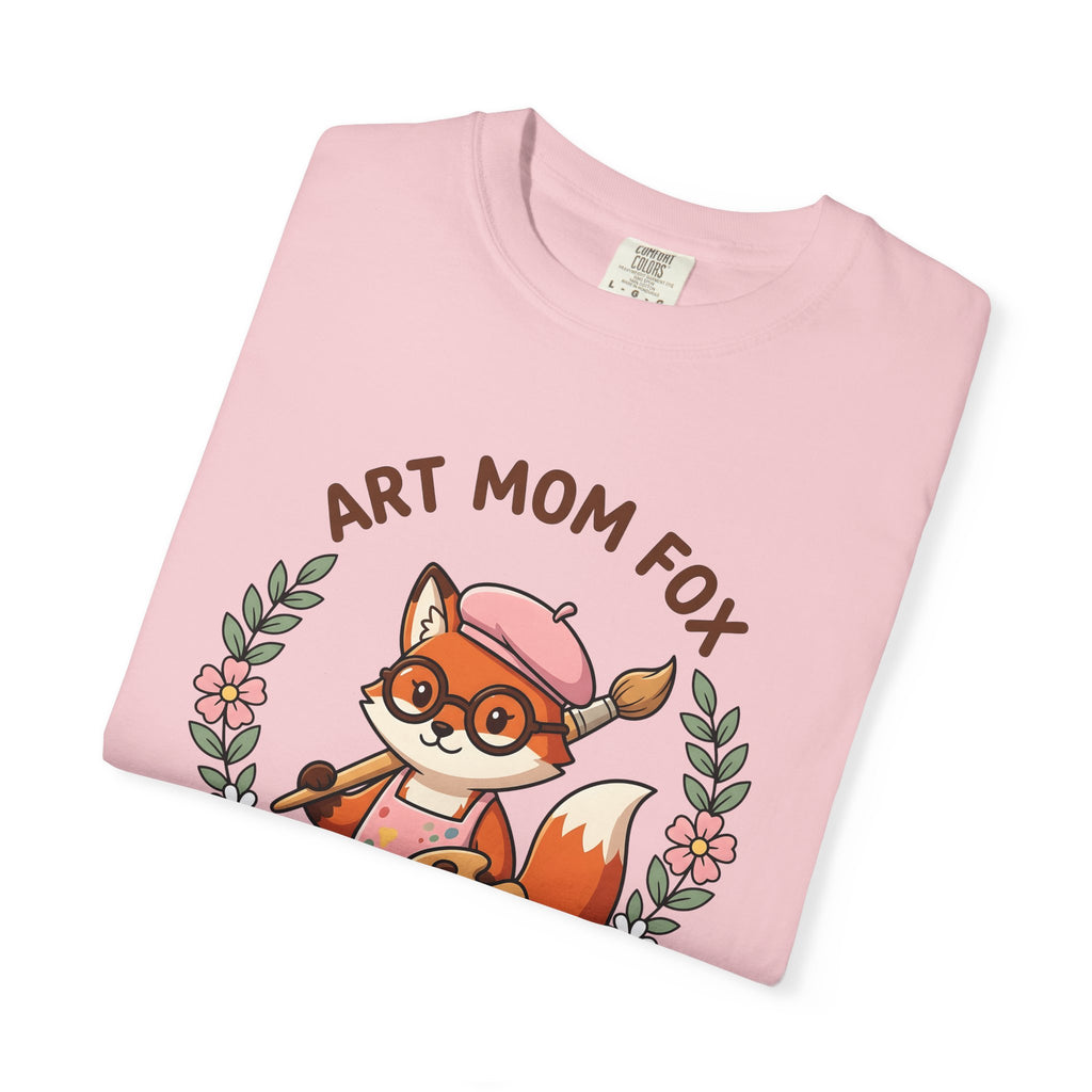 Fox Creator Shirt Moms Critters Gift Women Sweet Tee Fox Maker T-Shirt Mom Fan Fox Art Tshirt Animal Graphic Animated Blossom Wreath Tshirt