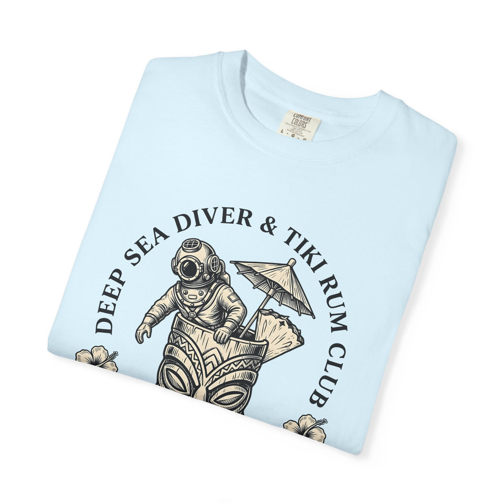 Tiki Mug Diver Shirt Drinks Tropical Gift Women Vintage Tee Scuba Diver T-Shirt Cocktail Fan Retro Tshirt Island Graphic Hand Drawn Hibiscus