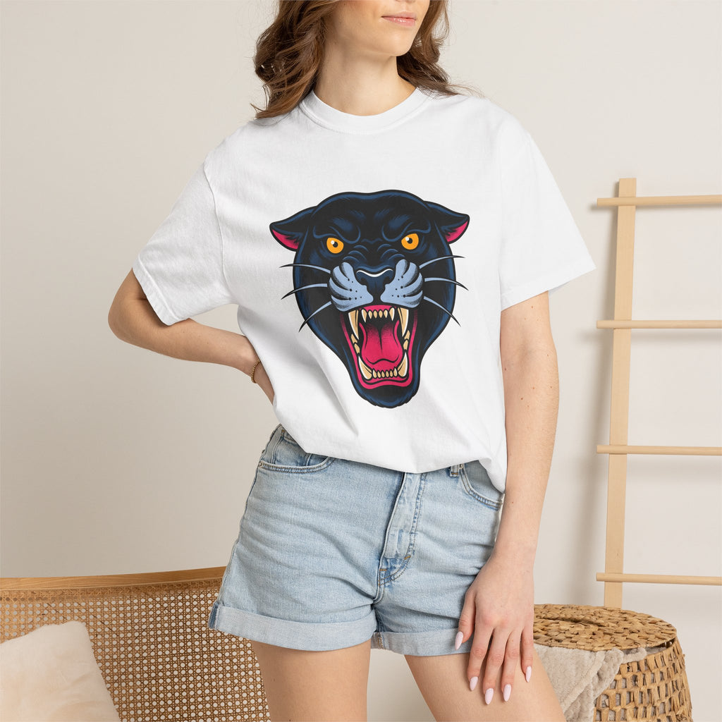 Black Panther Shirt Animal Art Gift Women Bold Tee Panther T-Shirt Wildlife Fan Bold Art Tshirt Artistic Graphic Illustration Classic Sharp