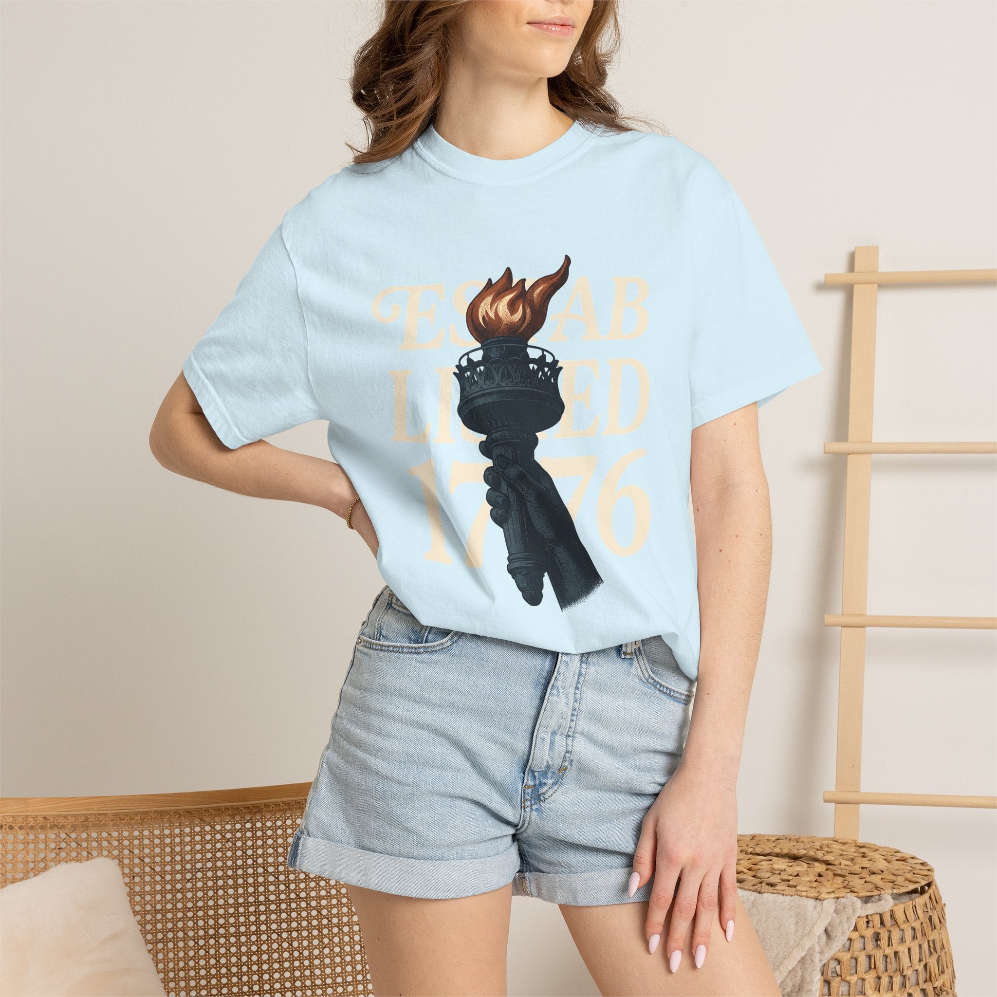 Freedom Flame Shirt America Revolution Gift Women Hand Drawn Tee Liberty T-Shirt American Enthusiast Freedom Graphic Tshirt Line Art Palm