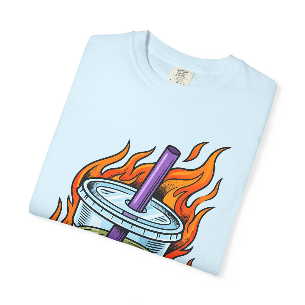 Bubble Tea Shirt Drinks Cuisine Gift Women Neon Tee Boba T-Shirt Beverage Fan Milk Tea Tshirt Food Graphic Comic Fire Tshirt